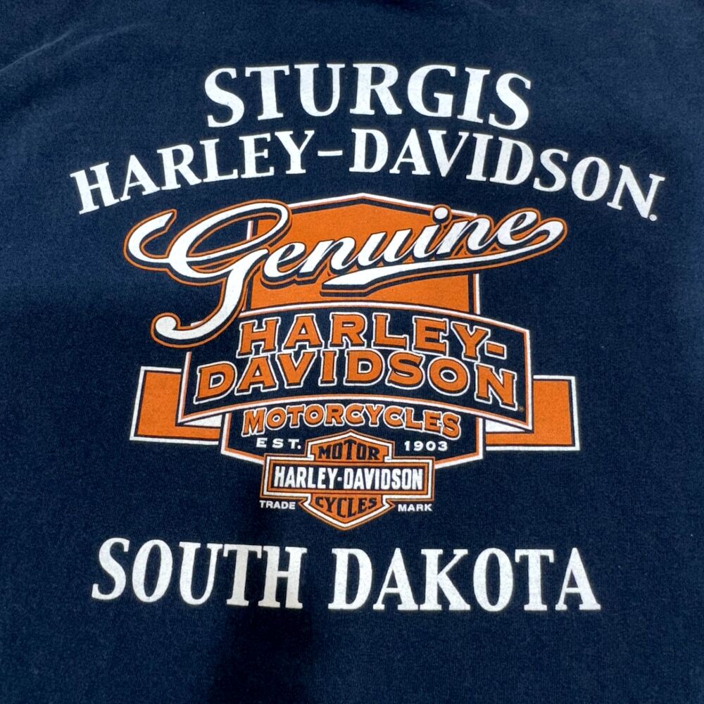 Harley Davidson Shirt Men Extra Large Blue Cut Off Sturgis Bravado Genuine Biker - Picture 11 of 16